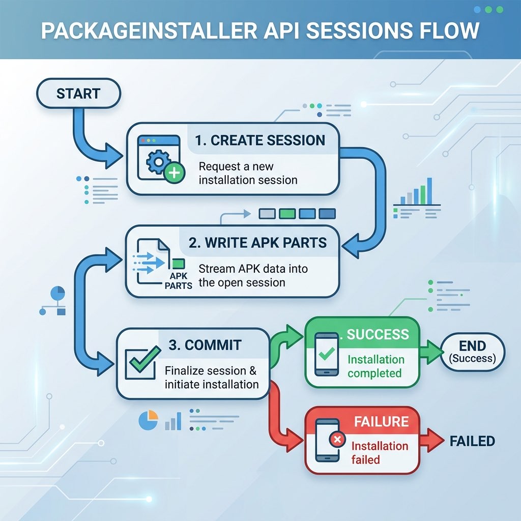 Android Package Installer API Mechanics